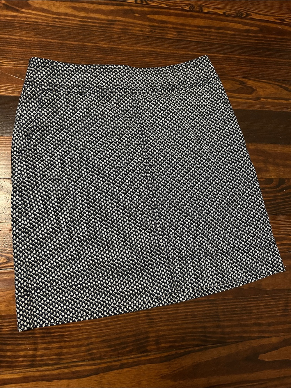 Talbots Navy and White Mini Skirt